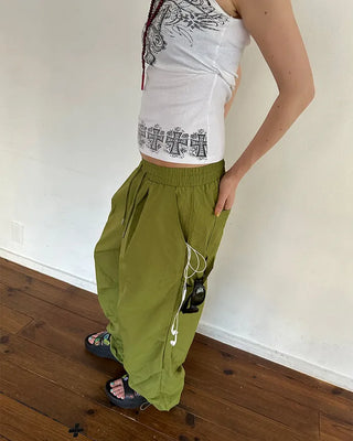 (Unisex) Knee-tuck Easy Nylon Pants