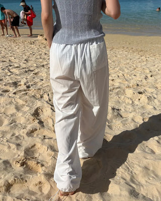 (Unisex) Drawstring Waist Rayon Pants