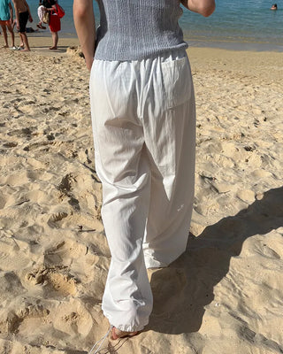 (Unisex) Drawstring Waist Rayon Pants