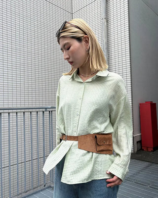 Double pocket belt waist pouch
