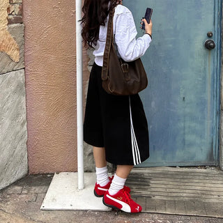 Waist drawstring Bermuda jersey pants