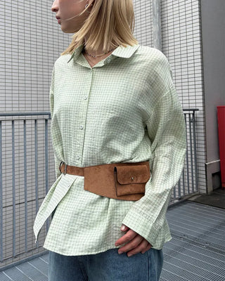 Double pocket belt waist pouch
