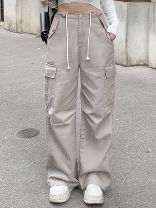 Cotton string cargo pants (3 colors)