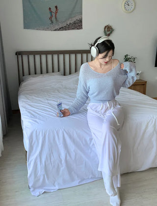 V-neck sheer knit (5 colors)