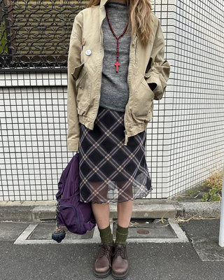 Stand-neck flap double-zip blouson