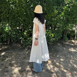 Ribbon Shirring Long Dress