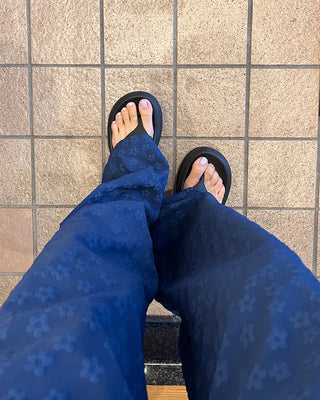 Embossed Flower Pants