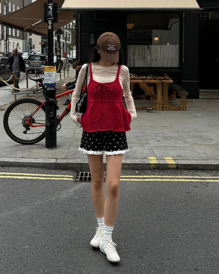 Patterned sheer layered long-sleeved T-shirt