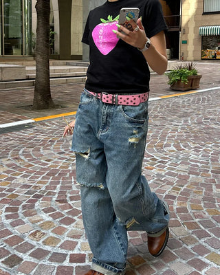 [1st Re-release] (ORIGINAL) Strawberry Lettering Slim T-Shirt
