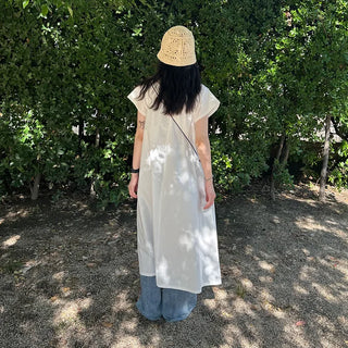 Ribbon Shirring Long Dress