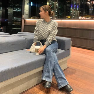 Slim bootcut denim pants