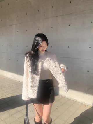 Boa tweed button jacket