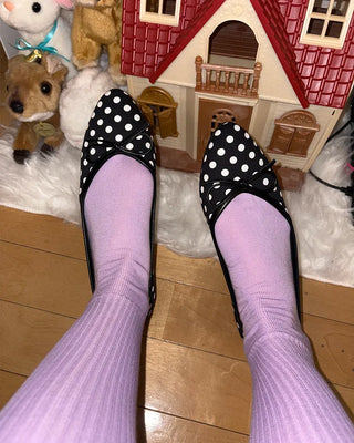 Simple summer ribbed knee-high socks