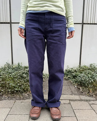 Herringbone wide cotton pants