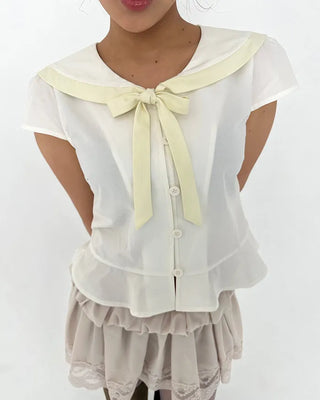 (ORIGINAL) Sailor Collar Ribbon Blouse