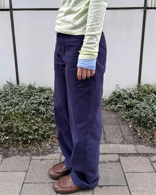 Herringbone wide cotton pants