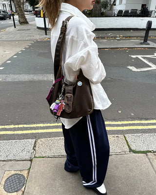 Center pleat jogger track pants