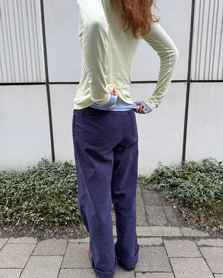 Herringbone wide cotton pants