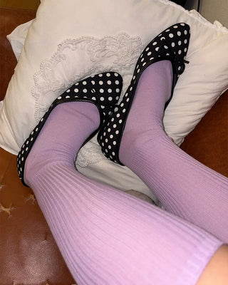 Simple summer ribbed knee-high socks