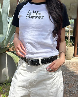 Clover Gravure Cropped Short T-Shirt