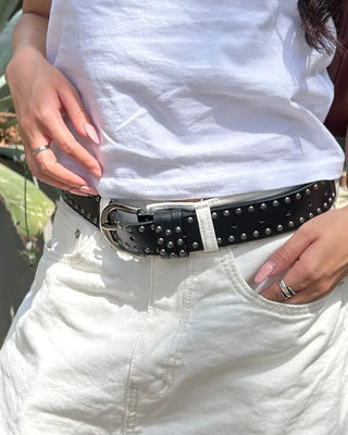 Studded double-line belt