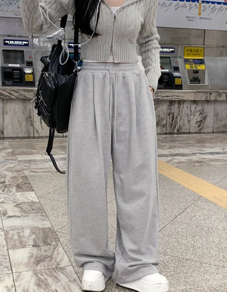 [3 colors] Pleated wide training pants