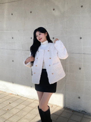 Boa tweed button jacket