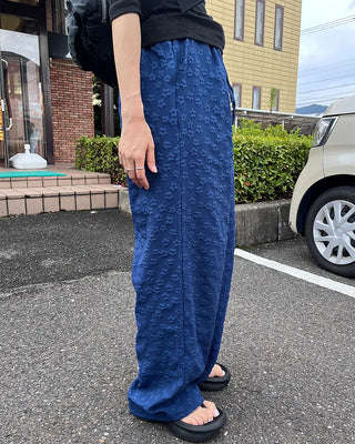 Embossed Flower Pants