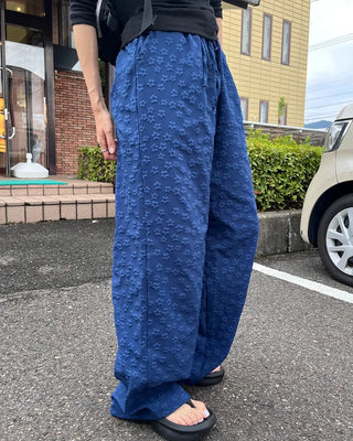 Embossed Flower Pants