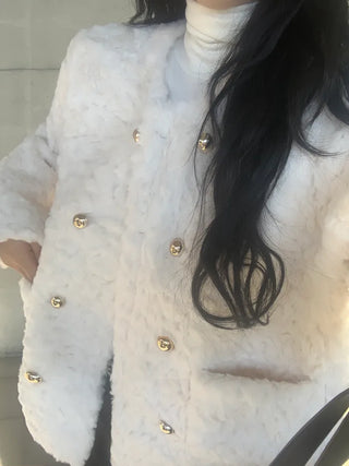 Boa tweed button jacket