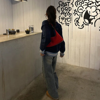 88 V-neck bicolor knit