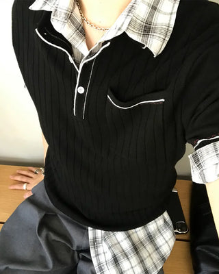 Stitched short-sleeved shirt