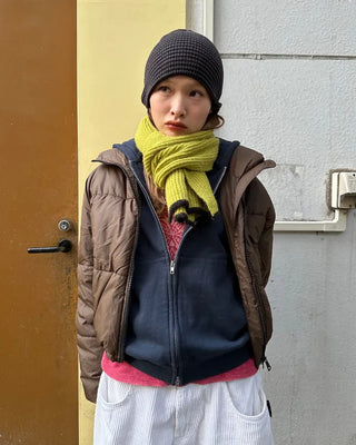 Slim Border Rib Knit Beanie