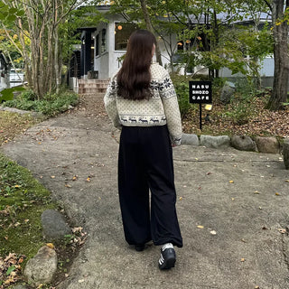 Snowflake Pattern Zip Knit