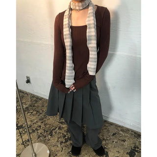 Frill Point Square Neck T-Shirt