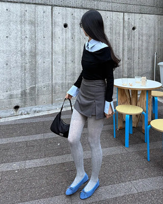 Ribbed simple tights