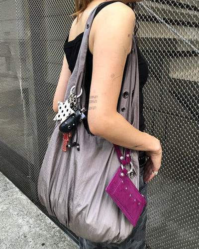 Eyelet Round Nylon Bag