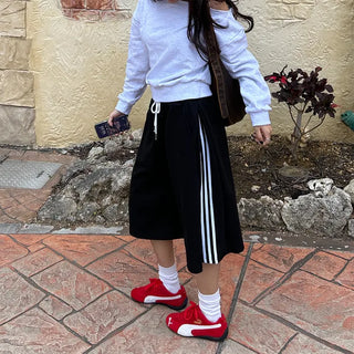 Waist drawstring Bermuda jersey pants