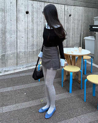 Ribbed simple tights