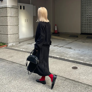 V-neck oversized knit