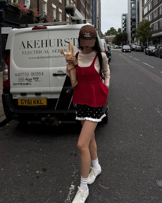 Patterned sheer layered long-sleeved T-shirt