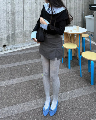 Slit A-line mini skirt