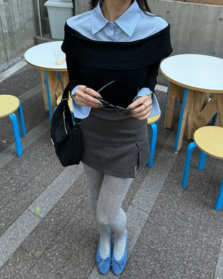 Slit A-line mini skirt