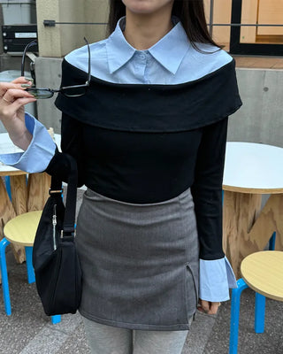 Slit A-line mini skirt