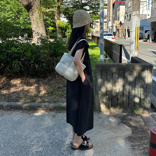Ribbon Shirring Long Dress