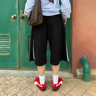 Waist drawstring Bermuda jersey pants