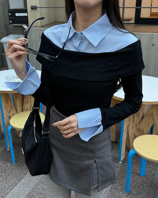 Slit A-line mini skirt