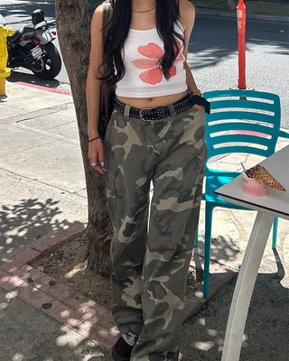 Flower Paint Halter Neck Camisole