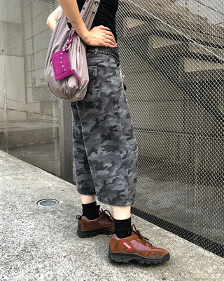Camouflage flap pocket Bermuda denim pants