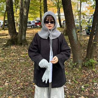 Single-button half coat